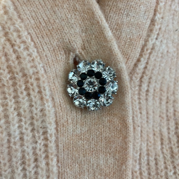 Blush cardigan with rhinestone buttons - Picture 3 of 4